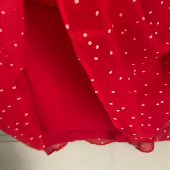 B Darlin Red Mini Dress with White Dots - Picture 4 of 6